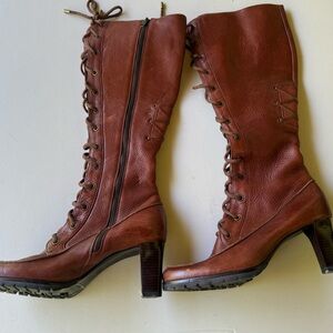 Vintage Cole Haan - Women's Brown Leather Knee-High Boots - size 9